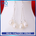 Sterling silver pearl dangle earrings - Rose earring case - Gift box